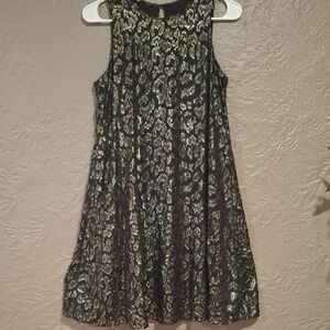 Calvin Klein Wome's Stylish Black and Gold Dress.